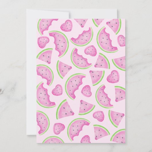 Een in een meloen Watermeloen 1e verjaardag Uitnod Kaart (Achterkant)