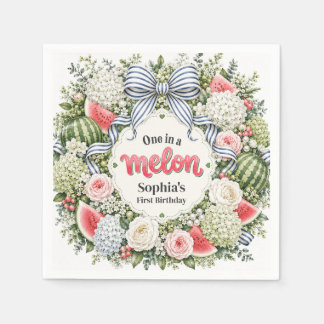Eén in een Meloen Watermeloen Bloemenkrans Servet