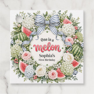 Eén in een Meloen Watermeloen Bloemige Eerste Verj Bedankjes Labels