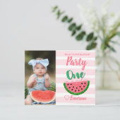 Een in een meloen, watermeloen Dank je, afbeelding Bedankkaart (Staand voorkant)