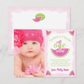 Een in een meloen Watermeloen Dank je Kaart (Voorkant / Achterkant)