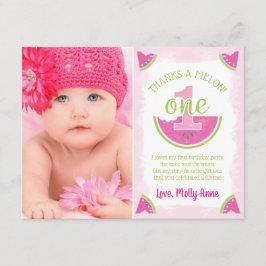 Een in een meloen Watermeloen Dank je Kaart