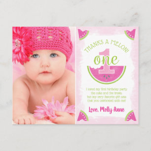 Een in een meloen Watermeloen Dank je Kaart