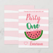 Een in een meloen, watermeloen Dank u Kaart (Voorkant / Achterkant)