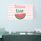 Een in een meloen Watermeloen Eerste Verjaardag Ba Spandoek (Beurs)
