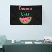 Een in een meloen Watermeloen Eerste Verjaardag Ba Spandoek (Beurs)