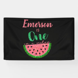 Een in een meloen Watermeloen Eerste Verjaardag Ba Spandoek