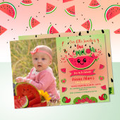 Een in een meloen watermeloen eerste verjaardag fo