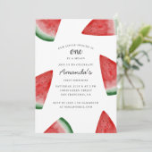 Eén in een meloen. Watermeloen eerste verjaardag Kaart (Staand voorkant)