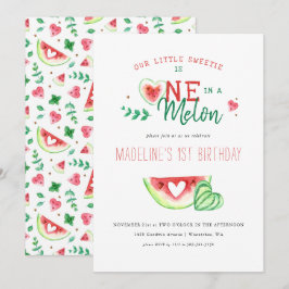 Eén in een meloen | Watermeloen eerste verjaardag Kaart