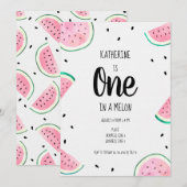 Eén in een Meloen Watermeloen Eerste Verjaardag Kaart (Voorkant / Achterkant)