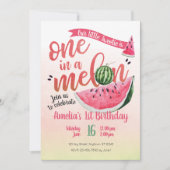 Een in een meloen Watermeloen Eerste Verjaardag Ui Kaart (Voorkant)