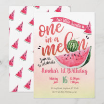 Een in een meloen Watermeloen Eerste Verjaardag Ui