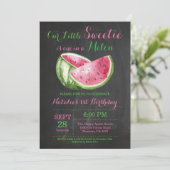 Een in een meloen Watermeloen Eerste Verjaardag Ui Kaart (Staand voorkant)