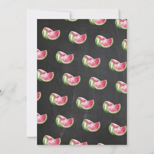 Een in een meloen Watermeloen Eerste Verjaardag Ui Kaart (Achterkant)