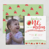 Een in een meloen Watermeloen Eerste Verjaardag Ui Kaart (Voorkant / Achterkant)