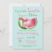 Een in een meloen Watermeloen Eerste Verjaardag Ui Kaart (Voorkant)