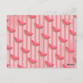 Eén in een Meloen Watermeloen Eerste Verjaardagsui Briefkaart (Achterkant)