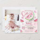 Een in een meloen Watermeloen Foto Verjaardag Kaart (Voorkant)