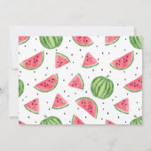 Een in een meloen Watermeloen Fotouitnodiging Kaart (Achterkant)