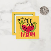 Een in een meloen Watermeloen Pun Notitiekaartje (Voorkant / Achterkant in situ)