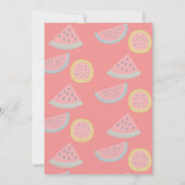 Een in een meloen Watermeloen Roze 1e Verjaardag Kaart (Achterkant)