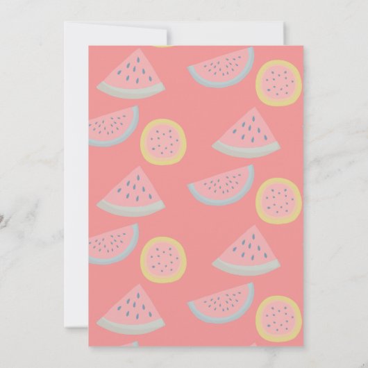 Een in een meloen Watermeloen Roze 1e Verjaardag Kaart (Achterkant)