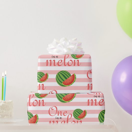 Een in een meloen watermeloen verjaardagsfeestje cadeaupapier (Feestgeschenken)