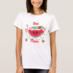 Een in een meloen watermeloen verjaardagsfeestje m t-shirt