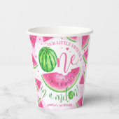 EEN in een meloen! Watermeloen Verjaardagsfeestje Papieren Bekers (Achterkant)