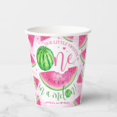 EEN in een meloen! Watermeloen Verjaardagsfeestje Papieren Bekers (Voorkant)