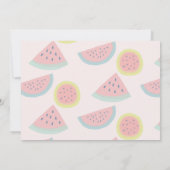 Een in een meloen Watermeloen Wit 1e Verjaardag Fo Kaart (Achterkant)