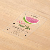 Een in een meloen watermeloen Zomer 1e verjaardag Acryl Uitnodigingen (Laagn)