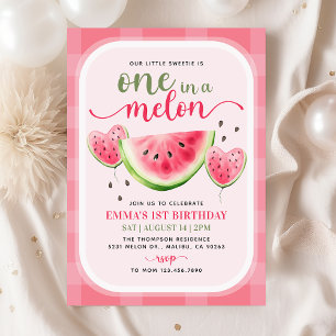 Een in een meloen Watermelon 1e Verjaardagsfeest Kaart