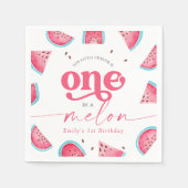Een in een meloen Watermelon 1e Verjaardagsfeest Servet (Voorkant)