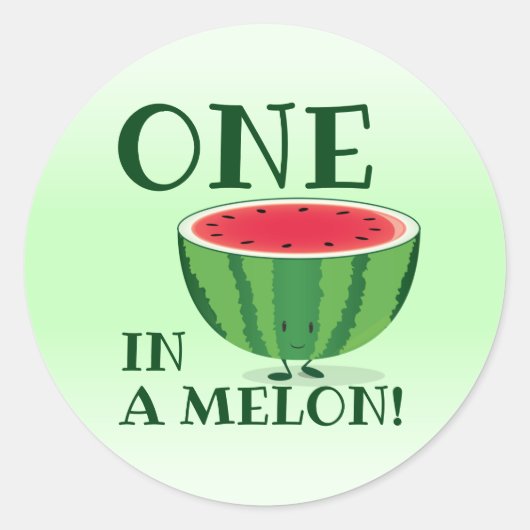 Een in een meloen Watermelon Eerste Verjaardag Car Ronde Sticker (Voorkant)