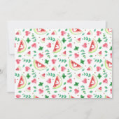 Eén in een meloen | Watermelon First Birthday Invi Kaart (Achterkant)