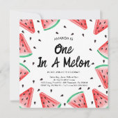 Een in een meloen Watermelon Meisje 1e Verjaardag Kaart (Voorkant)