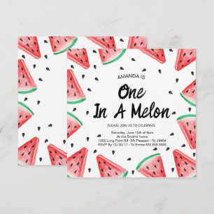 Een in een meloen Watermelon Meisje 1e Verjaardag Kaart