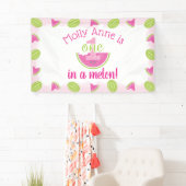 Een in een meloen Watermelon Meisje 1e Verjaardag Spandoek (Insitu)