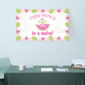 Een in een meloen Watermelon Meisje 1e Verjaardag Spandoek (Beurs)