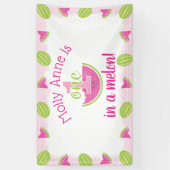 Een in een meloen Watermelon Meisje 1e Verjaardag Spandoek (Verticaal)