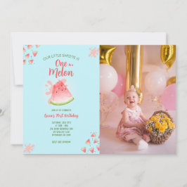 Een in een meloen Watermelon Verjaardag Foto Kaart