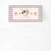 Een in een meloen Watermelon Verjaardag Foto Spandoek (Insitu)