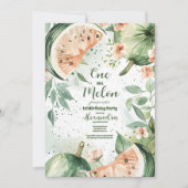 Een in een meloen Watermelon Waterverf 1e Verjaard Kaart (Voorkant)