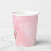 Een in een meloen Watermelon waterverf 1e verjaard Papieren Bekers (Links)