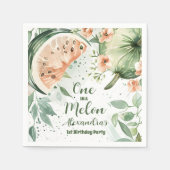 Een in een meloen Watermelon Waterverf 1e Verjaard Servet (Voorkant)