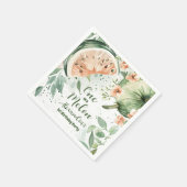 Een in een meloen Watermelon Waterverf 1e Verjaard Servet (Hoek)