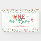 Eén in een meloen | Welkom Watermelon Birthday Spandoek (Horizontaal)