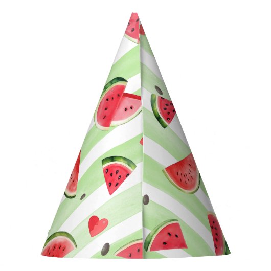 Een in een meloen, Zomer Fruit Meisje Verjaardag Feesthoedjes (Achterkant)